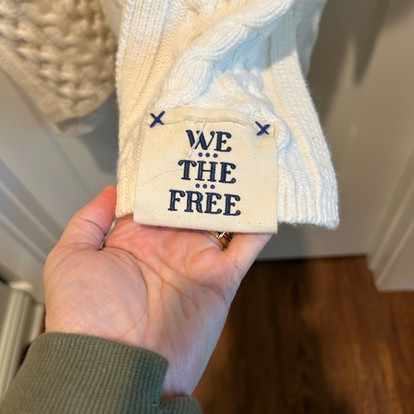 We The Free by Free People Cable Knit Sweater- Cream/Ivory- Size XL - Picture 3 of 7
